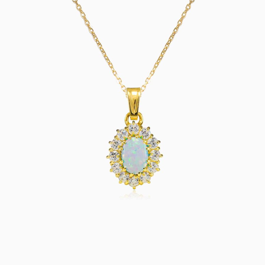 Woman Monte Cristo | Royal Gold White Opal Pendant