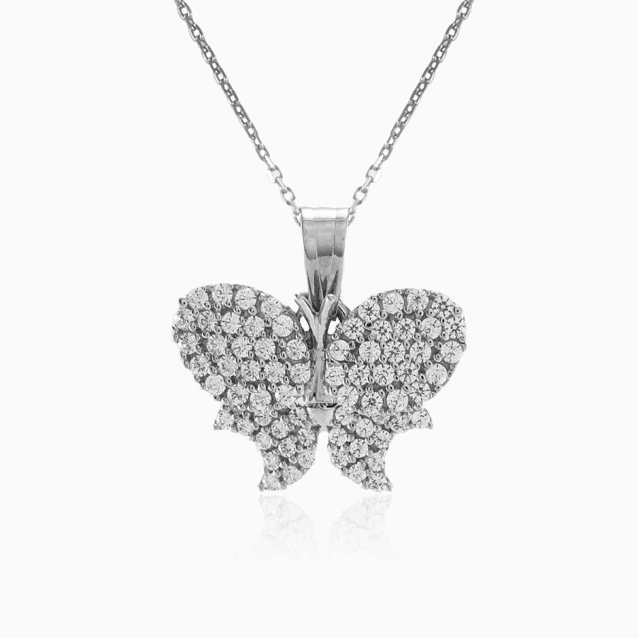 Woman Monte Cristo | Sparkling White Butterfly Pendant