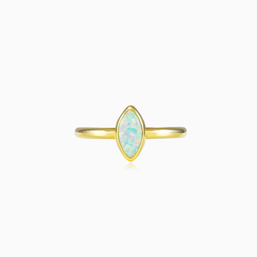 Woman Monte Cristo | Marquise White Opal Ring