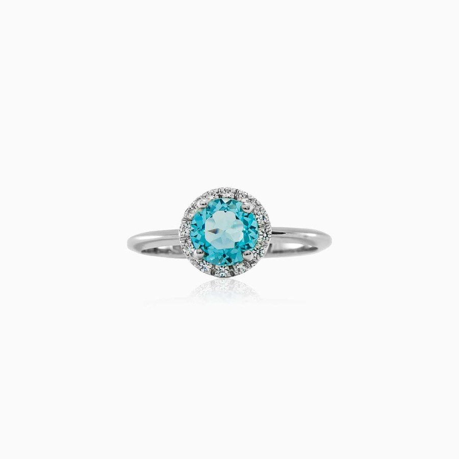 Woman Monte Cristo | Round Topaz Engagement Ring