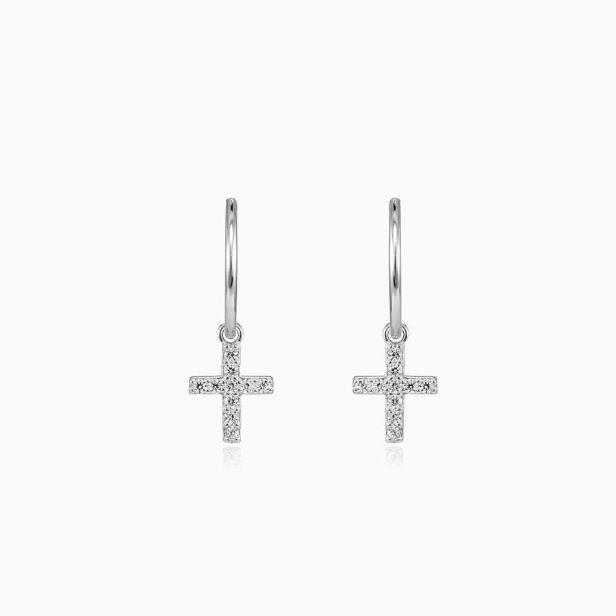 Woman Monte Cristo | Dangling Crystal Cross Earrings