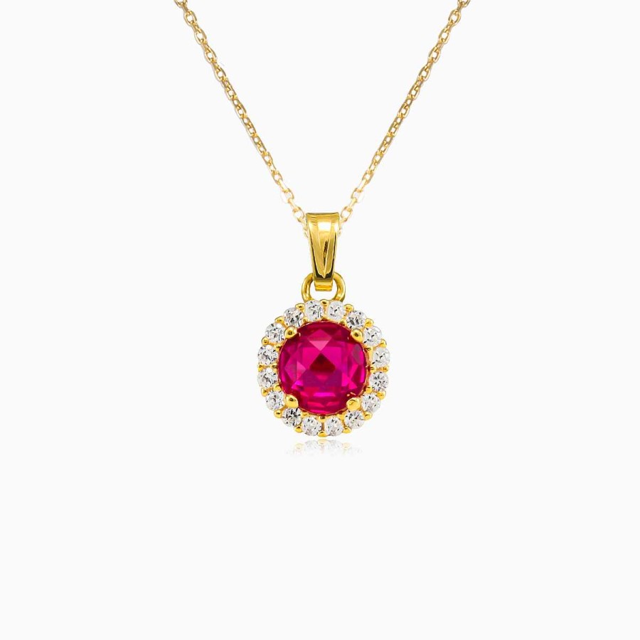 Woman Monte Cristo | Round Rubellite Pendant