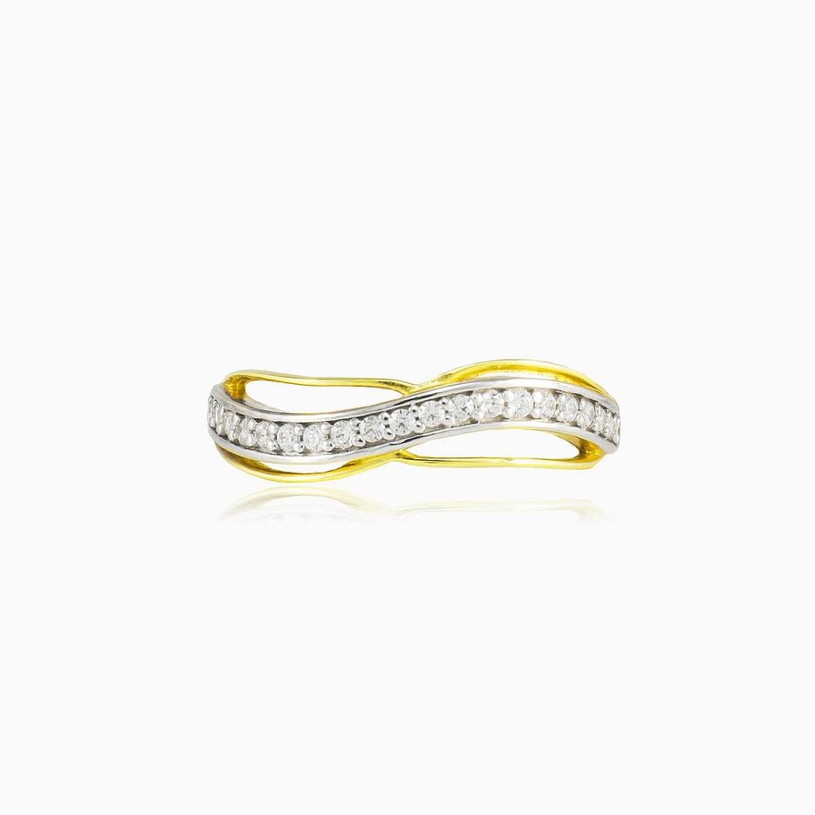 Woman Monte Cristo | Open Wave Gold Ring