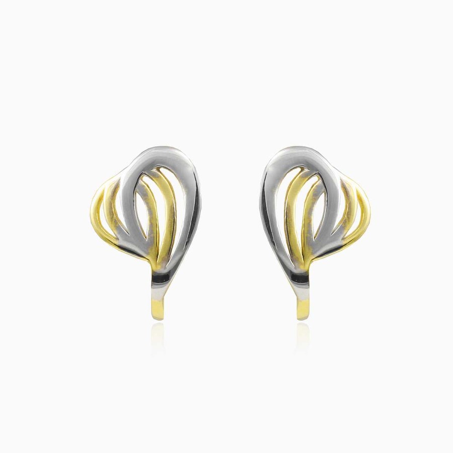 Woman Monte Cristo | Abstract Lines Gold Earrings