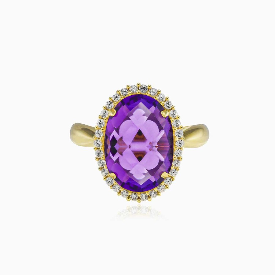 Woman Monte Cristo | Massive Oval Amethyst Gold Ring