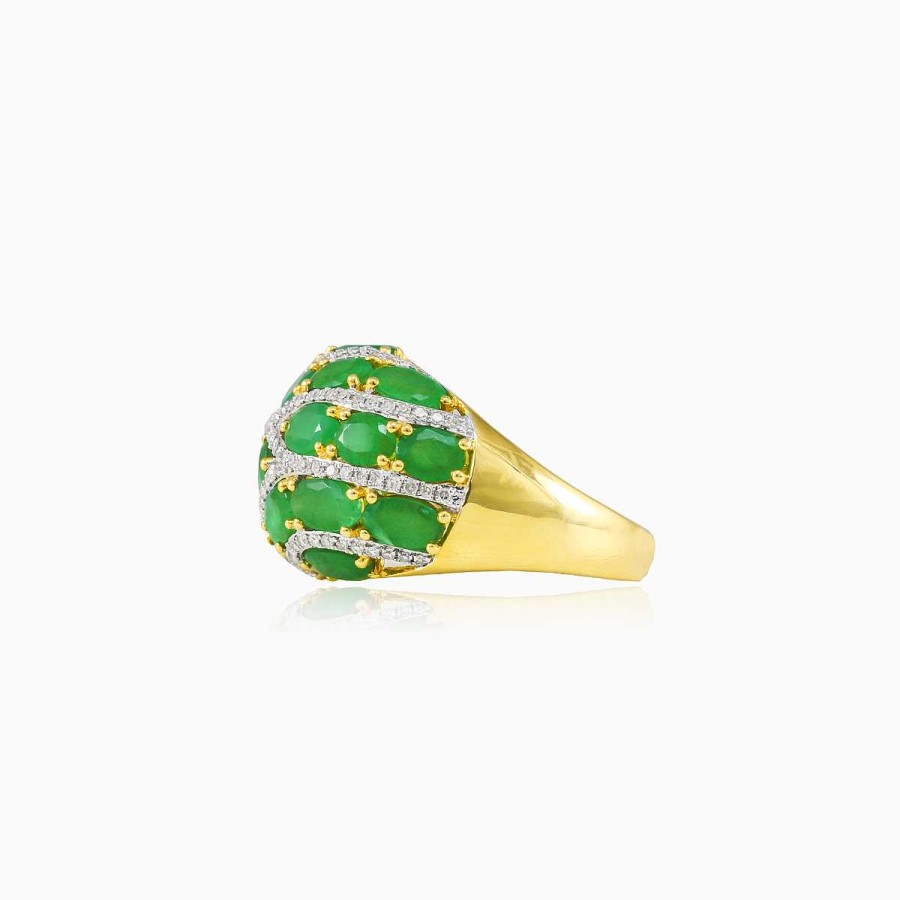 Woman Monte Cristo | Emerald And Diamond Bombe Ring