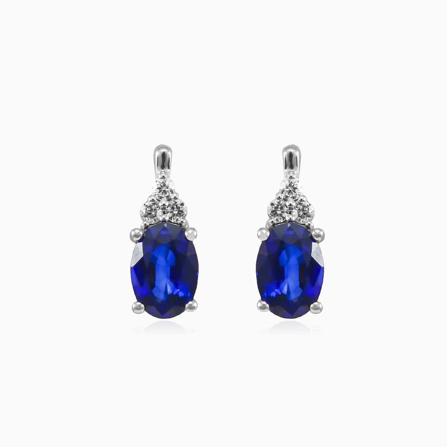 Woman Monte Cristo | Oval Sapphire Earrings