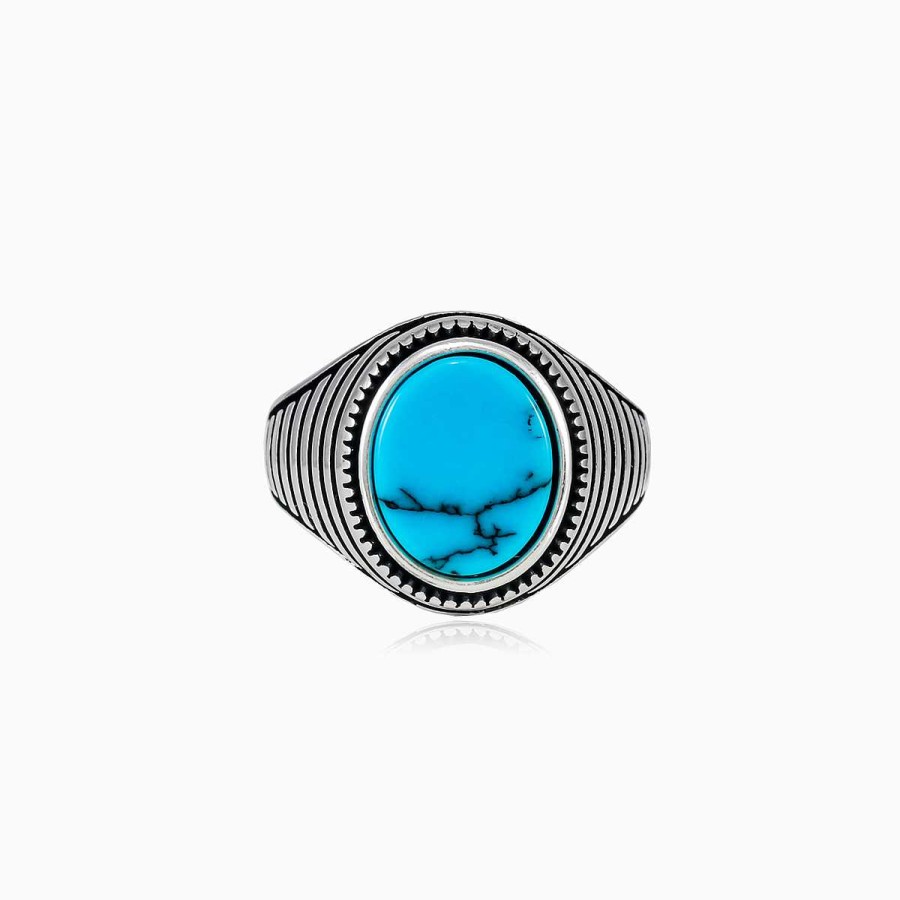 Woman Monte Cristo | Symmetric Oval Turquoise Ring