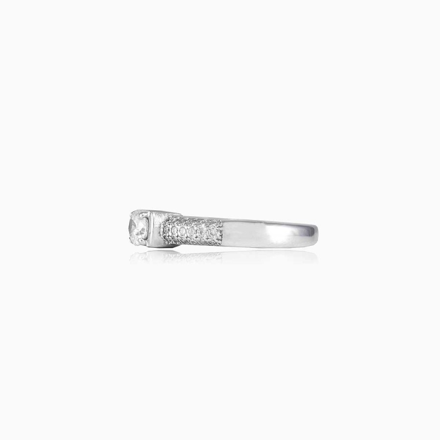 Woman Monte Cristo | Thin Semi Bezel Silver Ring