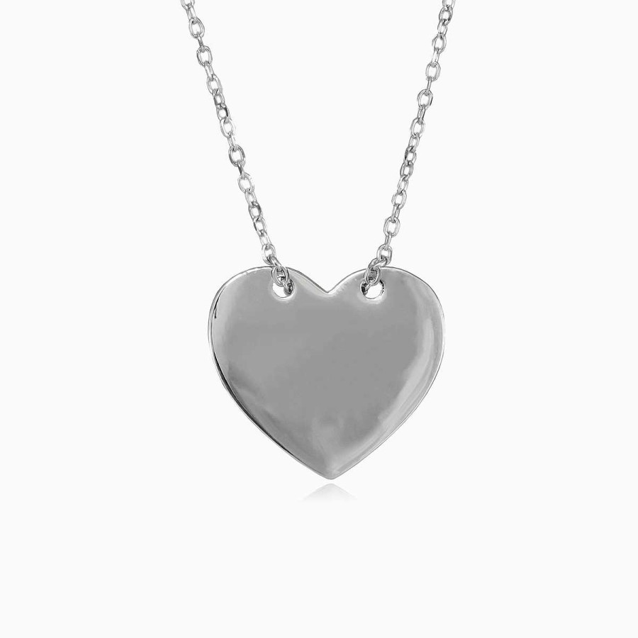 Woman Monte Cristo | Plain Heart Silver Necklace