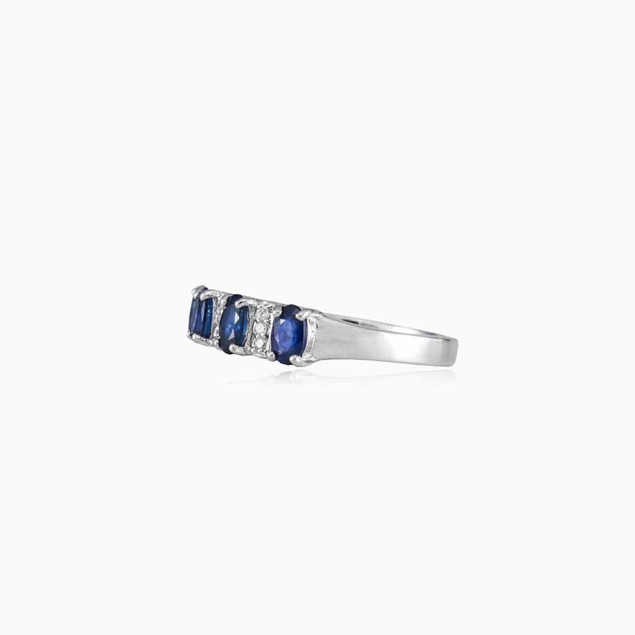 Woman Monte Cristo | Sapphire Band Silver Ring