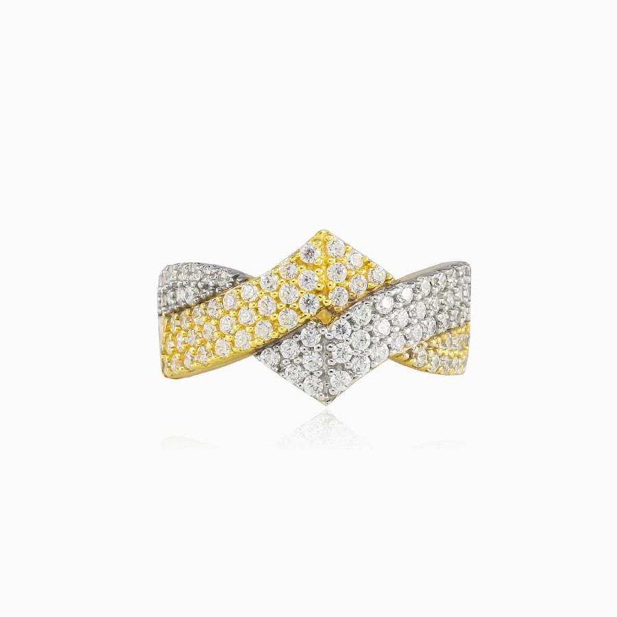 Woman Monte Cristo | Zig Zag Two-Color Gold Ring