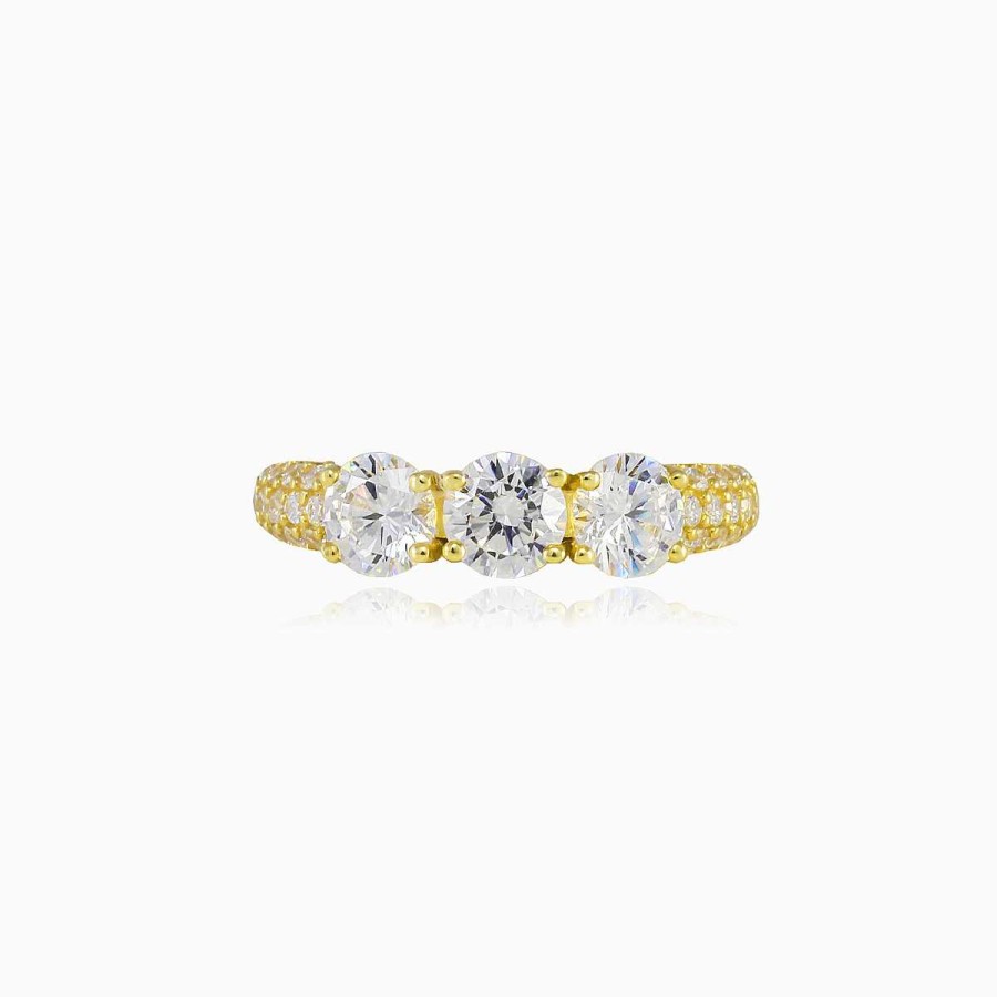 Woman Monte Cristo | Trilogy Crystal Gold Ring