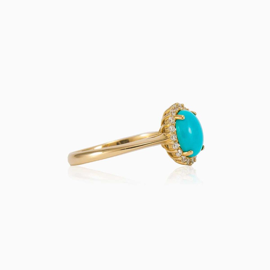 Woman Monte Cristo | Halo Turquoise Ring