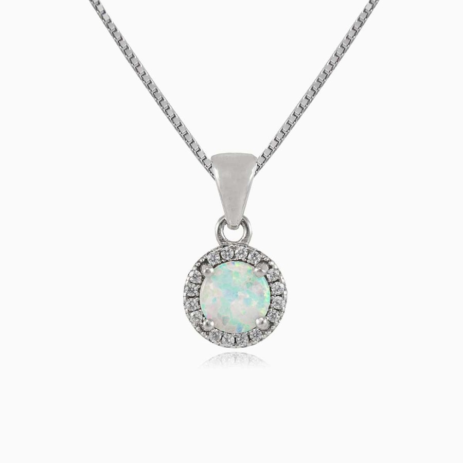 Woman Monte Cristo | Round White Opal Pendant