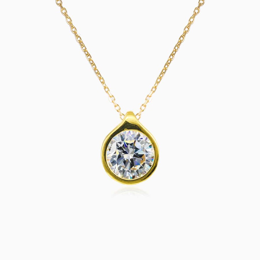 Woman Monte Cristo | Bezel Crystal Gold Pendant