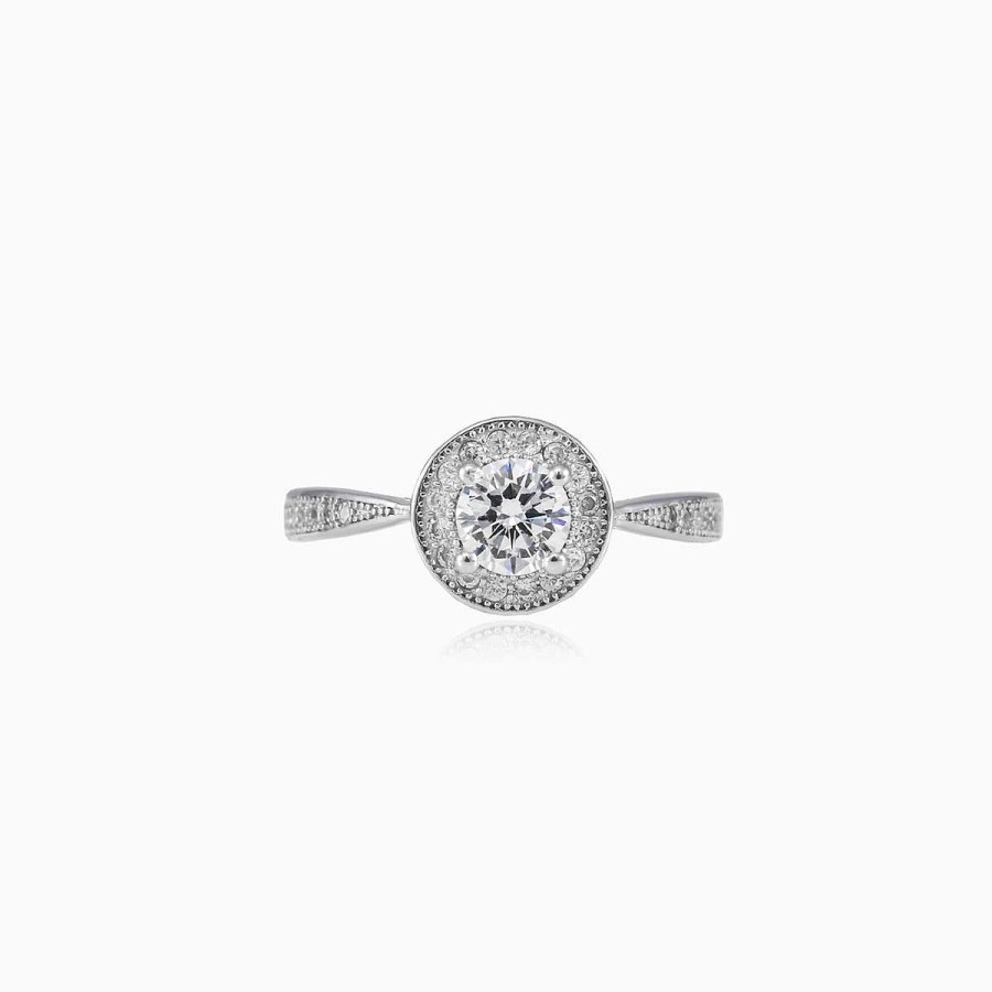 Woman Monte Cristo | Vintage Halo Silver Ring