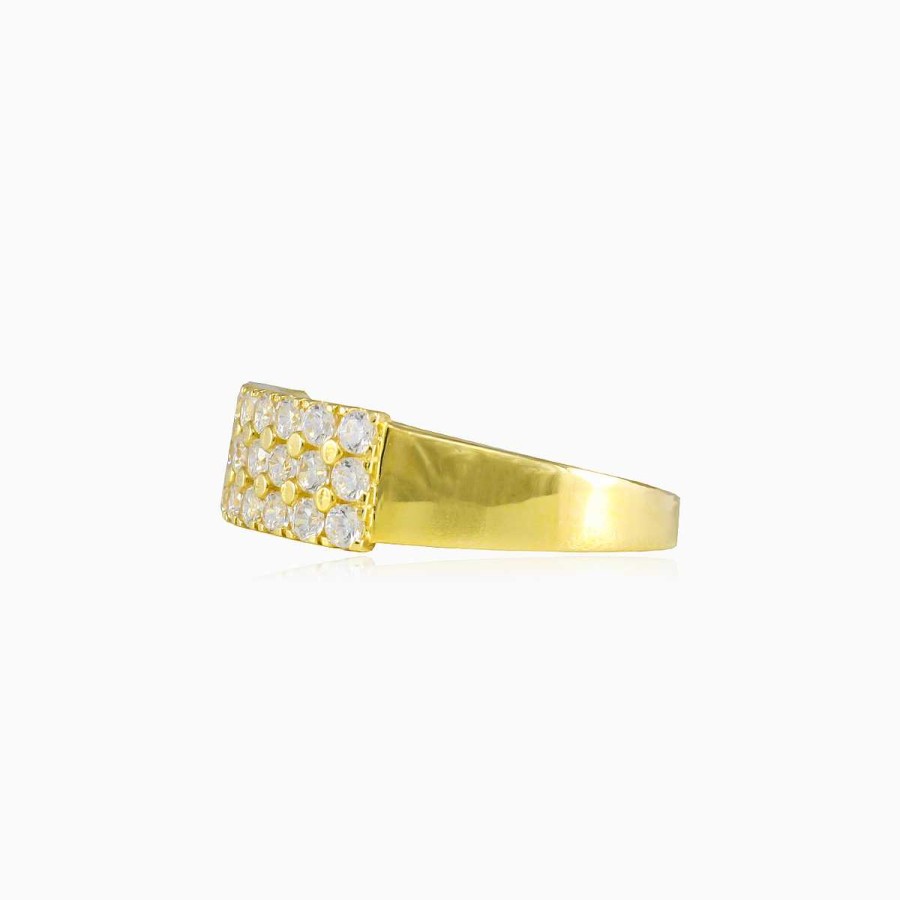 Woman Monte Cristo | Three-Row Crystal Gold Band