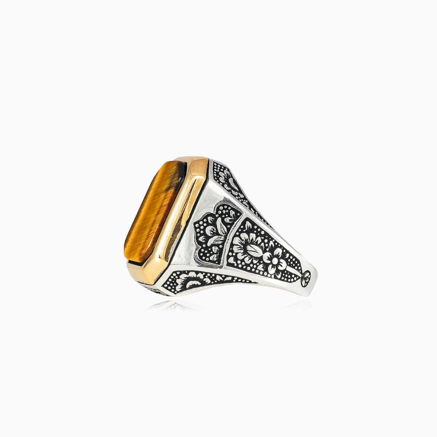 Man Monte Cristo | Rectangle Tiger Eye Ring