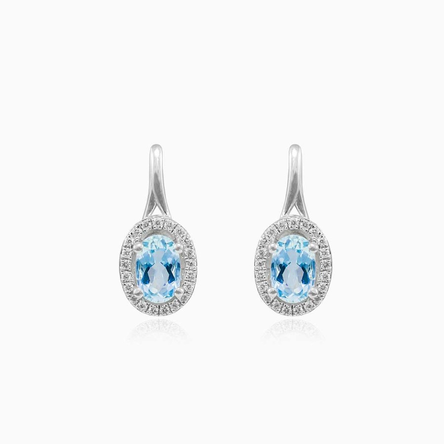 Woman Monte Cristo | Aquamarine Gold Diamond Earrings