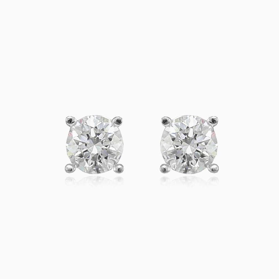 Woman Monte Cristo | Classic Four-Prong Solitaire Earrings