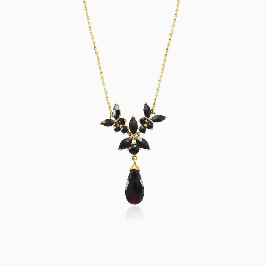 Woman Monte Cristo | Garnet Teardrop Necklace