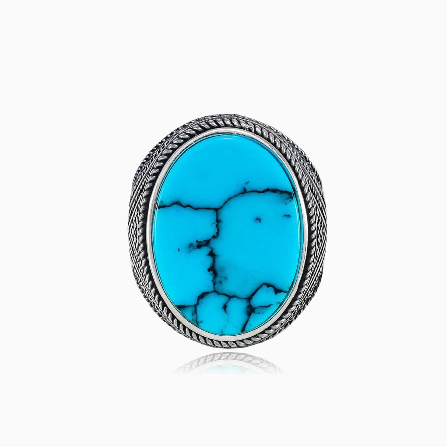 Man Monte Cristo | Braided Silver Turquoise Ring