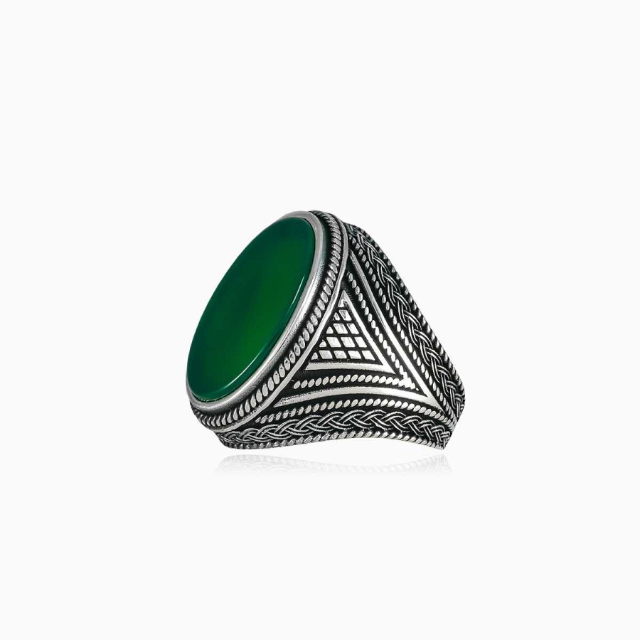 Man Monte Cristo | Braided Silver Jade Ring