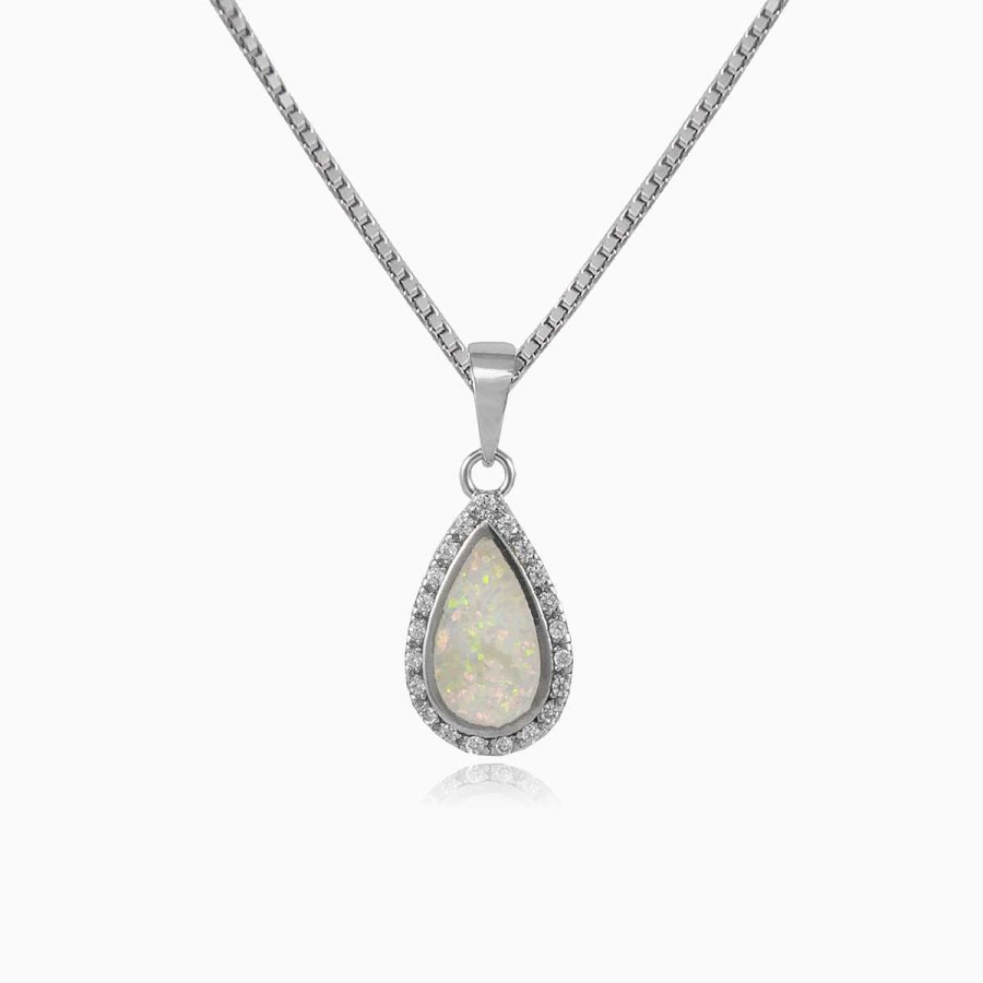 Woman Monte Cristo | White Opal Drop Pendant