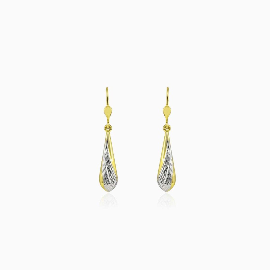 Woman Monte Cristo | Dangling Two-Color Gold Earrings