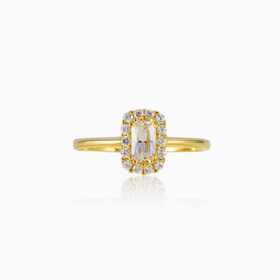 Woman Monte Cristo | Rectangle Halo Ring