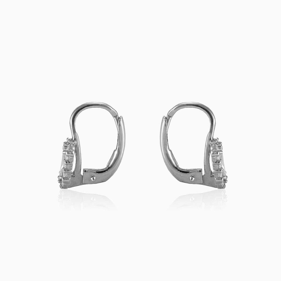 Woman Monte Cristo | Rectangle White Halo Earrings