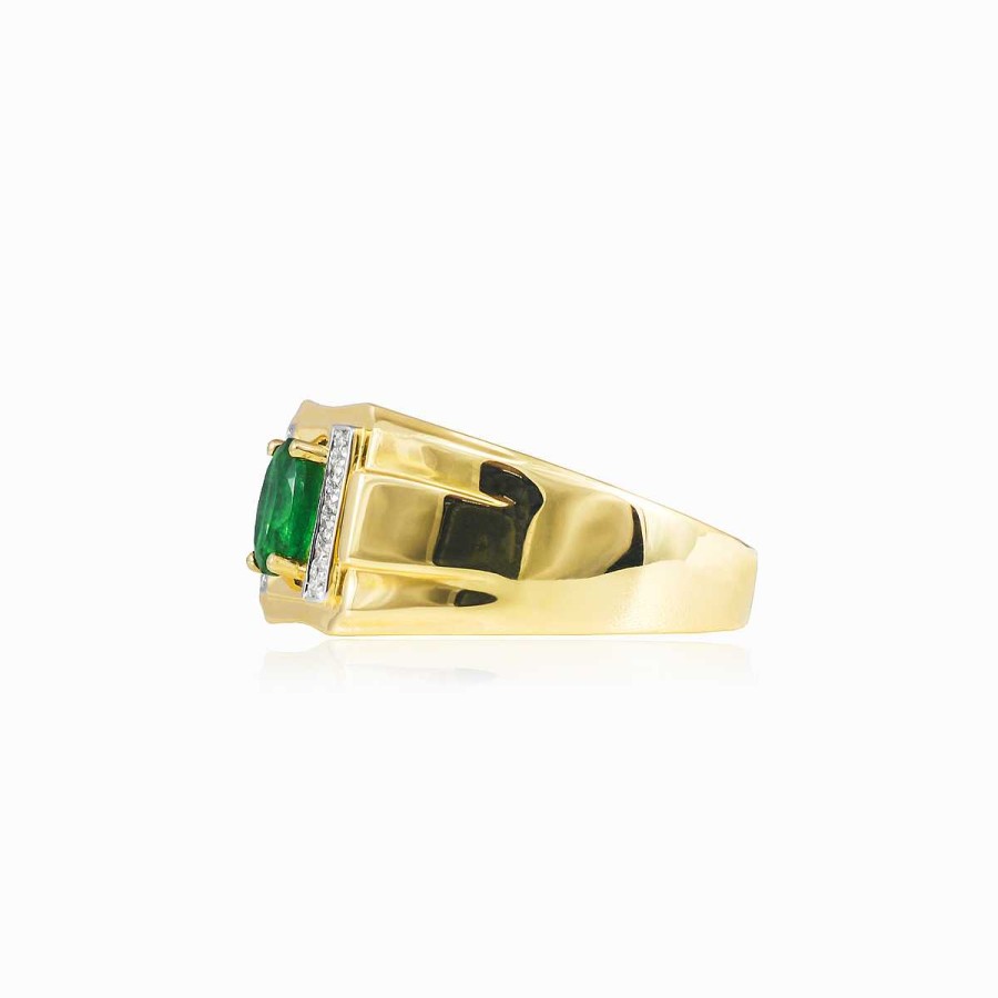 Man Monte Cristo | Gold Emerald And Diamond Men Ring