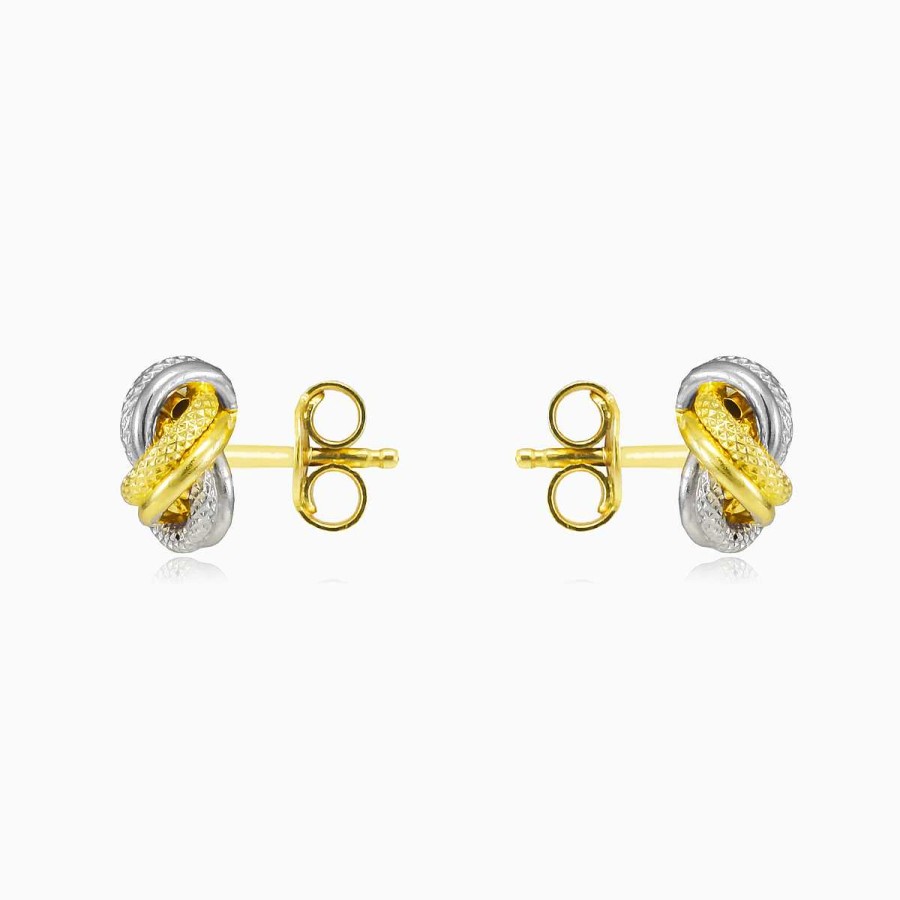 Woman Monte Cristo | Bicolor Gold Knot Studs