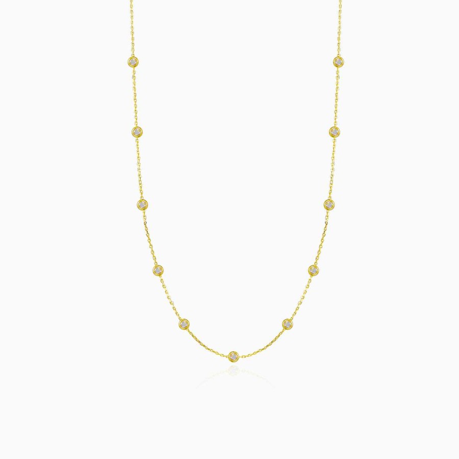 Woman Monte Cristo | Minimalistic Gold Crystal Necklace