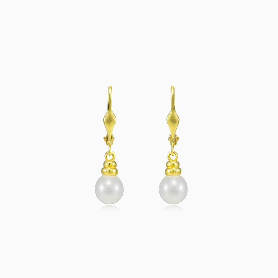 Woman Monte Cristo | Dangling Pearl Gold Earrings