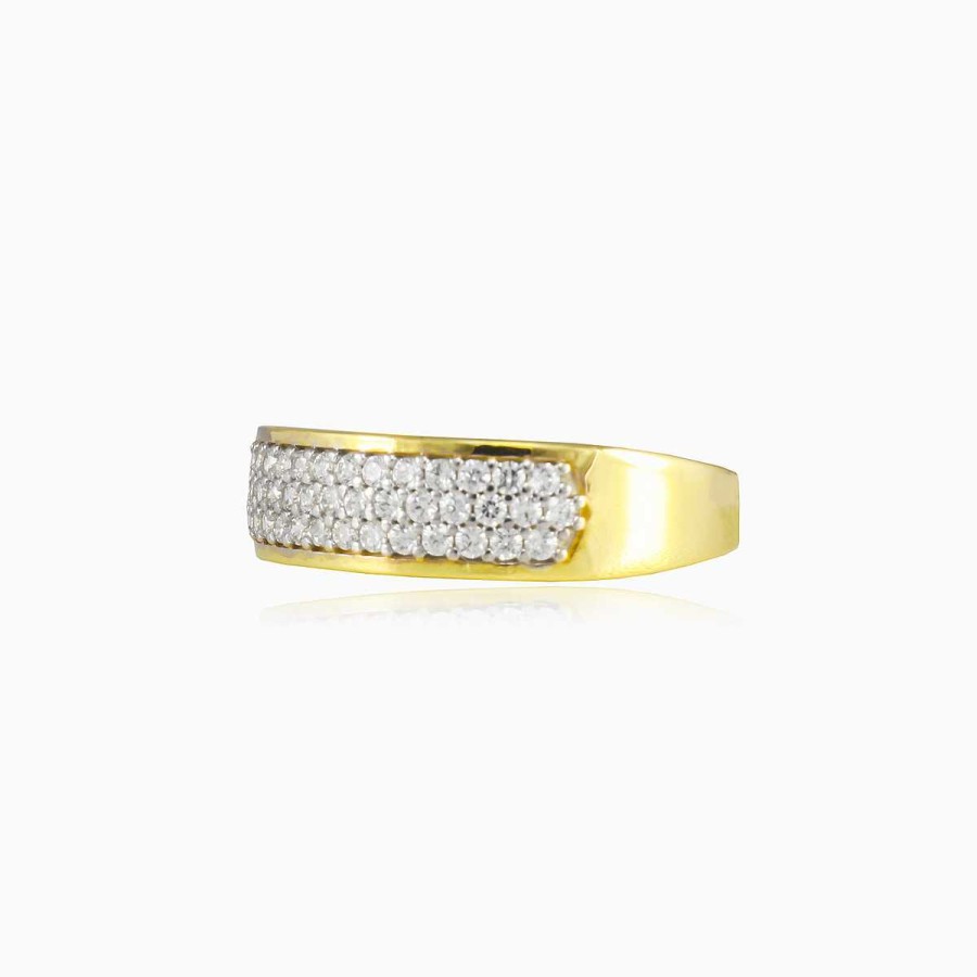 Woman Monte Cristo | Three Row Embraced Crystal Gold Band