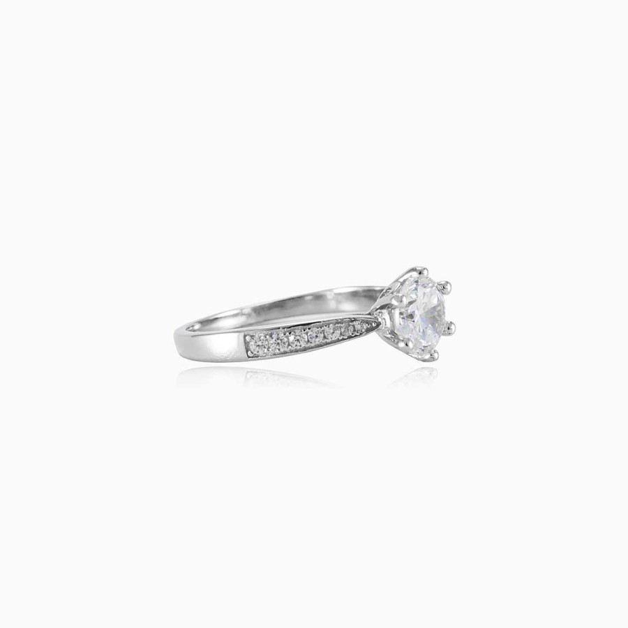 Woman Monte Cristo | Six Prong Silver Ring