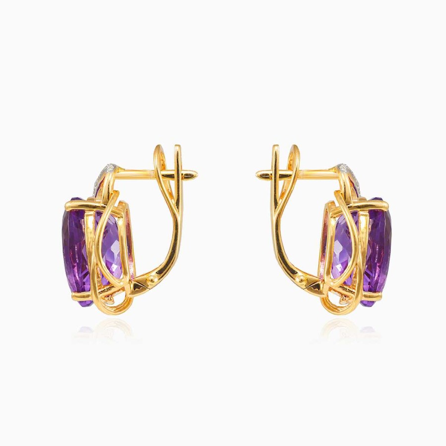 Woman Monte Cristo | Rose Gold Amethyst Earrings