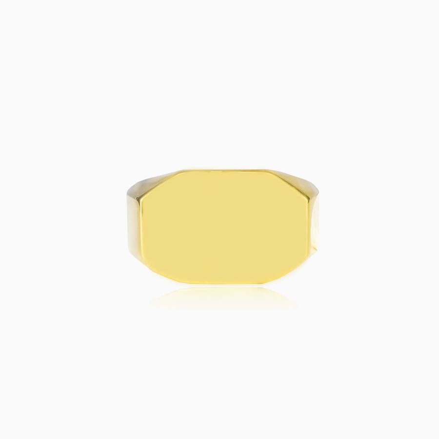 Man Monte Cristo | Wide Octagonal Gold Plated Ring