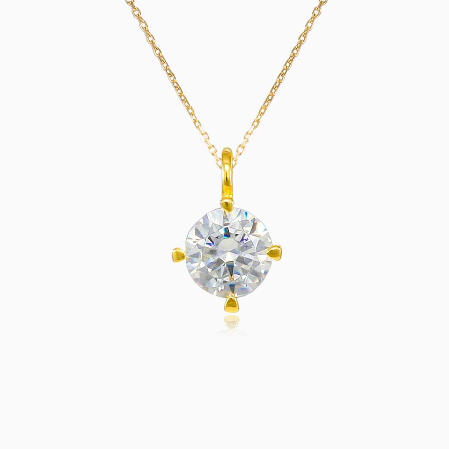 Woman Monte Cristo | Solitaire Crystal Gold Pendant