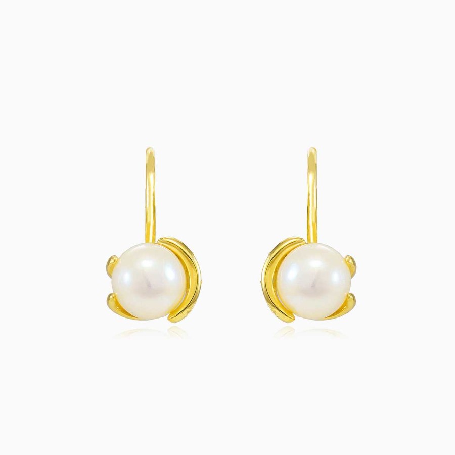 Woman Monte Cristo | Unique White Pearl Crystal Earrings