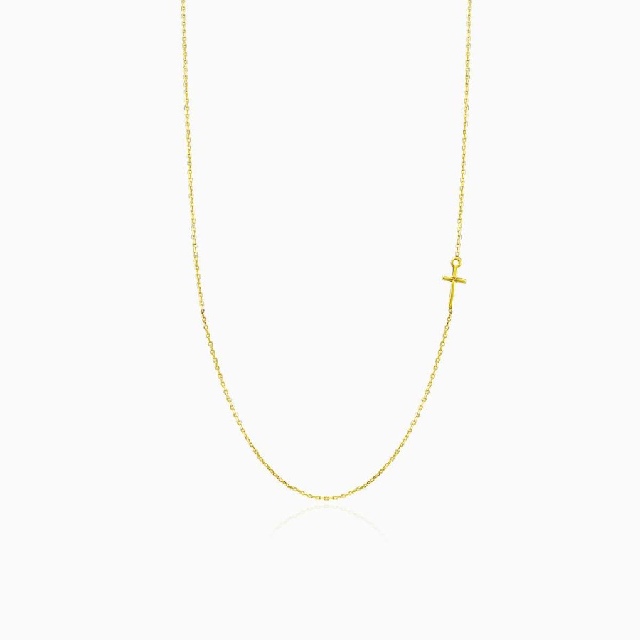 Woman Monte Cristo | Minimalistic Gold Cross Necklace