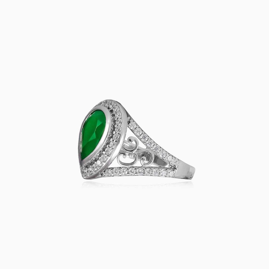 Woman Monte Cristo | Pear Oriental Jade Ring