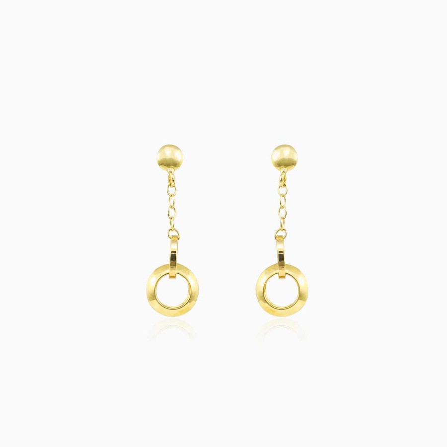 Woman Monte Cristo | Dangling Circle Gold Earrings