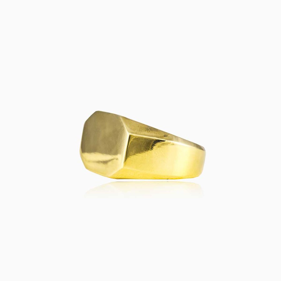 Man Monte Cristo | Wide Octagonal Gold Plated Ring