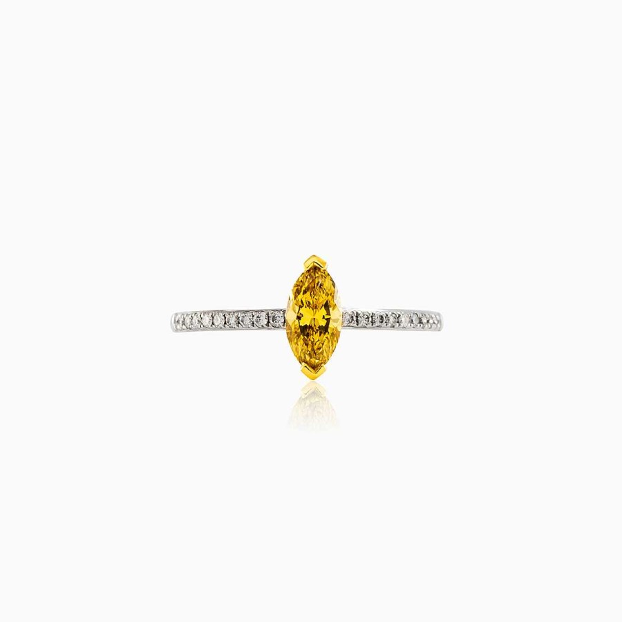 Woman Monte Cristo | Marquise-Cut Yellow Diamond Engagement Ring