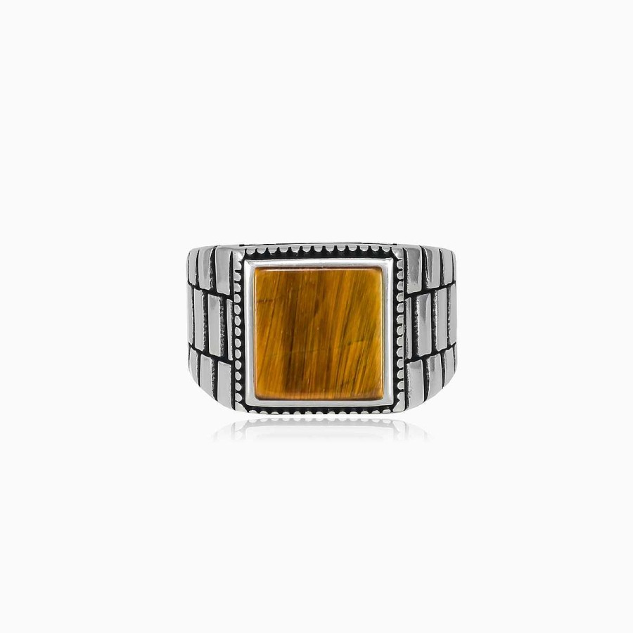 Woman Monte Cristo | Rigid Square Tiger Eye Ring