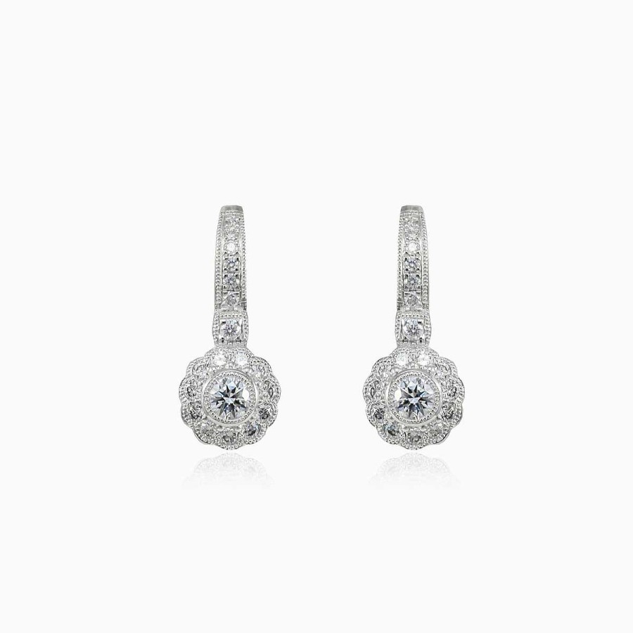 Woman Monte Cristo | Vintage Diamond Flower Earrings