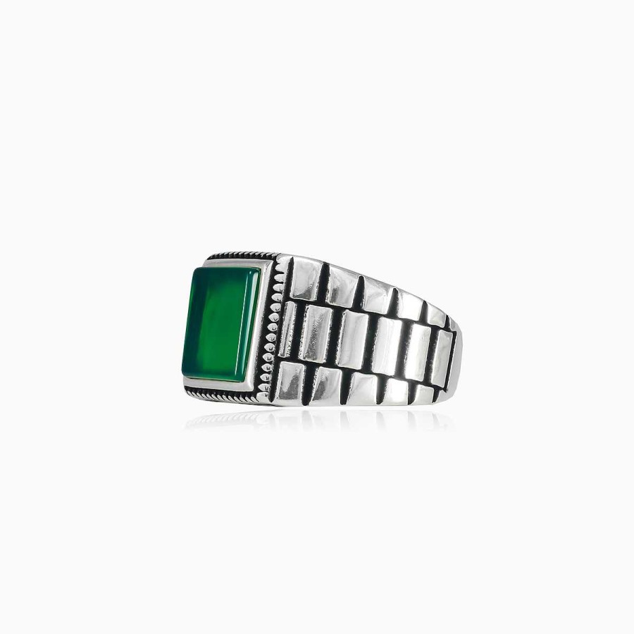 Woman Monte Cristo | Rigid Square Jade Ring